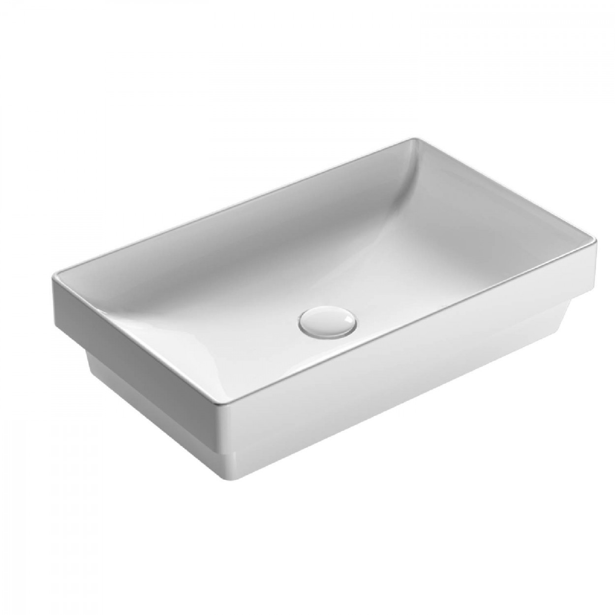 Lavabo da Incasso 61x37 cm T-Edge Bianco Lucido - Ceramica Globo