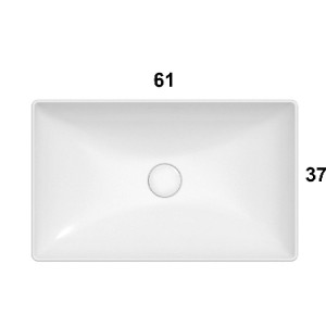 Lavabo da Incasso 61x37 cm T-Edge Bianco Lucido - Ceramica Globo 2