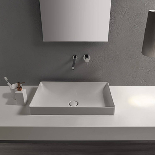 Lavabo da Incasso 61x37 cm T-Edge Bianco Lucido - Ceramica Globo