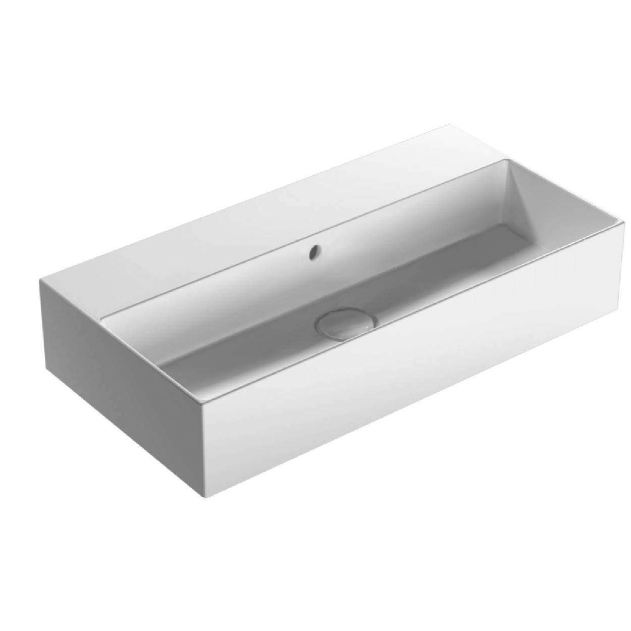 Lavabo da appoggio/sospeso 71x37 cm T-Edge bianco lucido - Globo