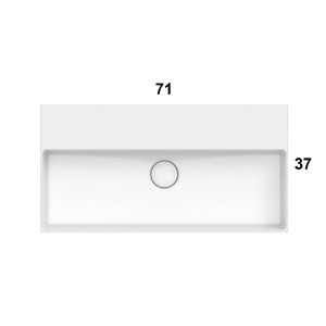 Lavabo da Appoggio/Sospeso 71x37 cm T-Edge Bianco Lucido - Globo 2