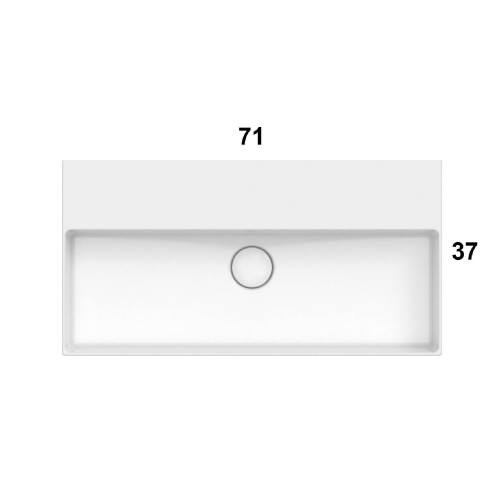 Lavabo da Appoggio/Sospeso 71x37 cm T-Edge Bianco Lucido - Globo