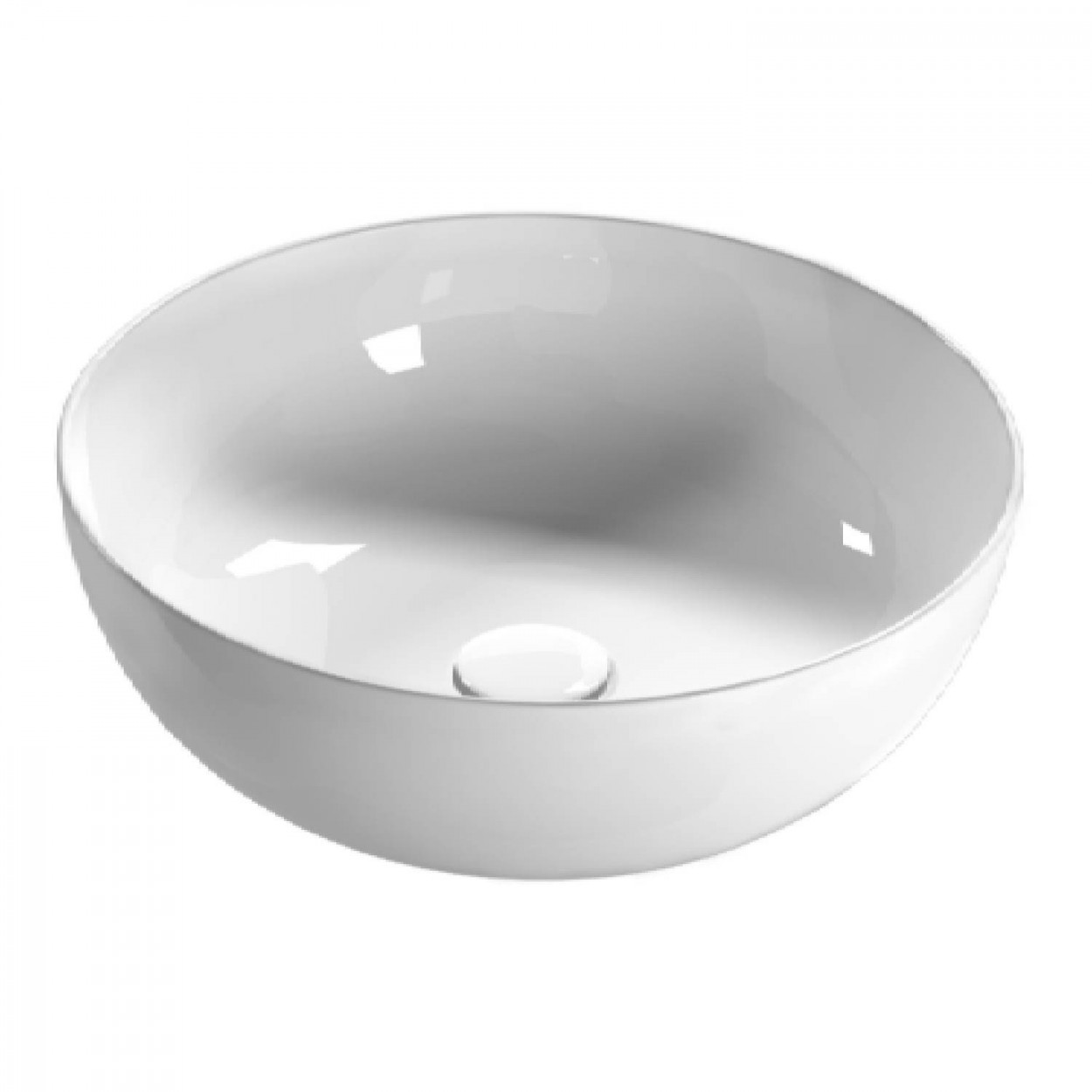 Lavabo tondo da appoggio T-Edge bianco lucido - Globo