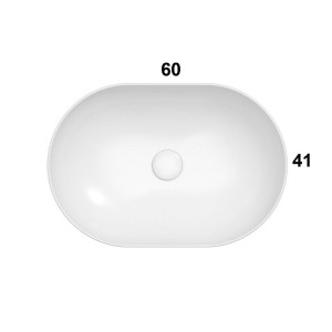 Lavabo da incasso/appoggio 60x41 cm T-Edge bianco lucido | Globo 2