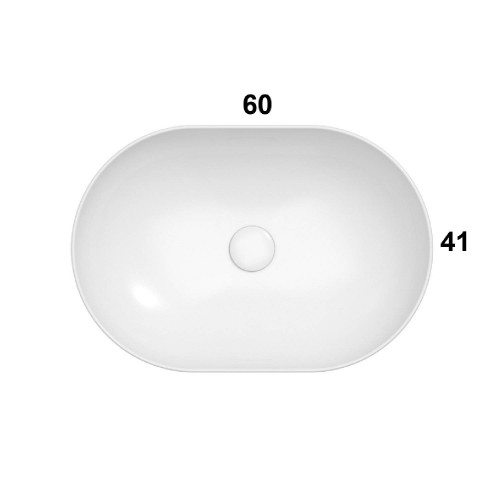 Lavabo da incasso/appoggio 60x41 cm T-Edge bianco lucido | Globo