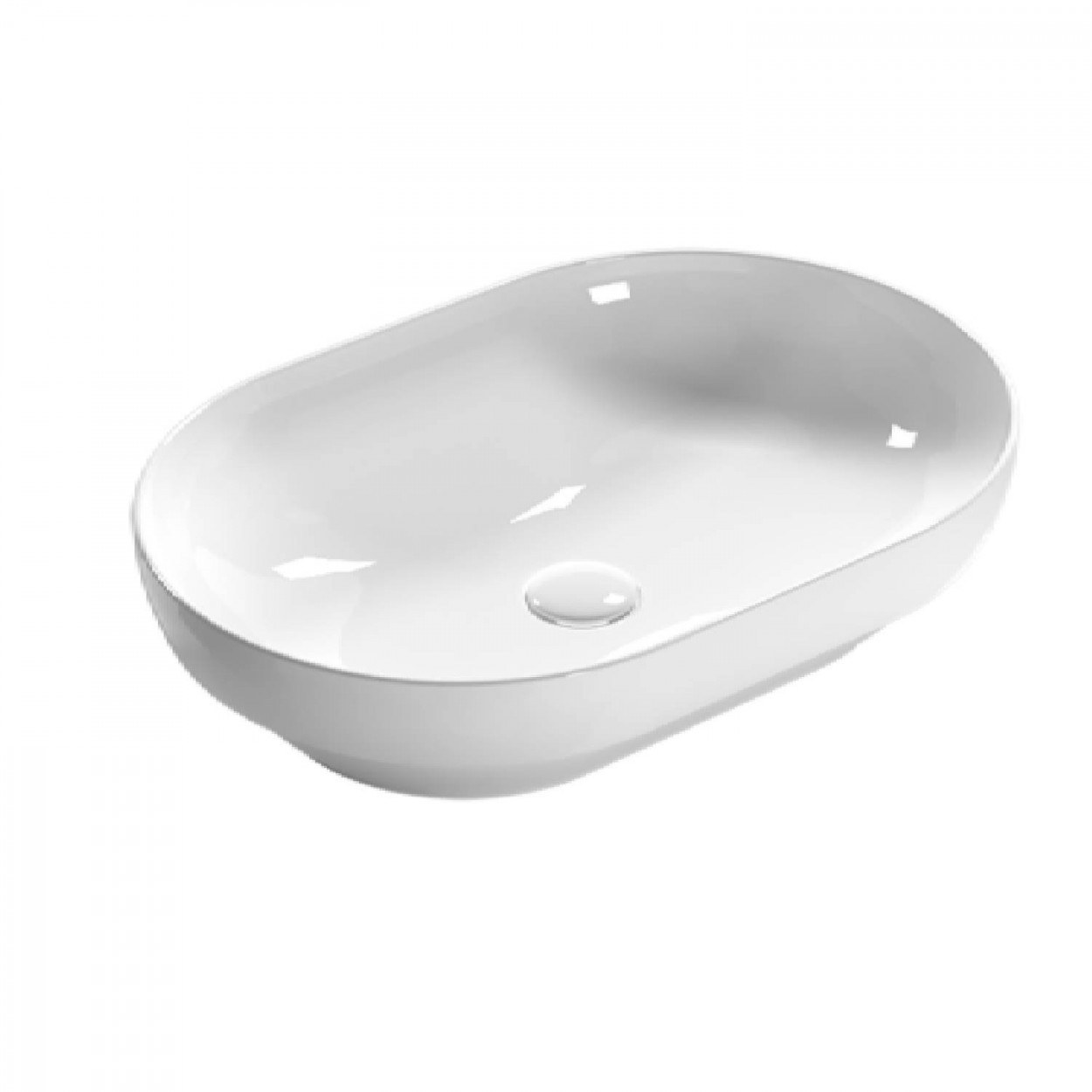 Lavabo da incasso/appoggio 60x41 cm T-Edge bianco lucido | Globo