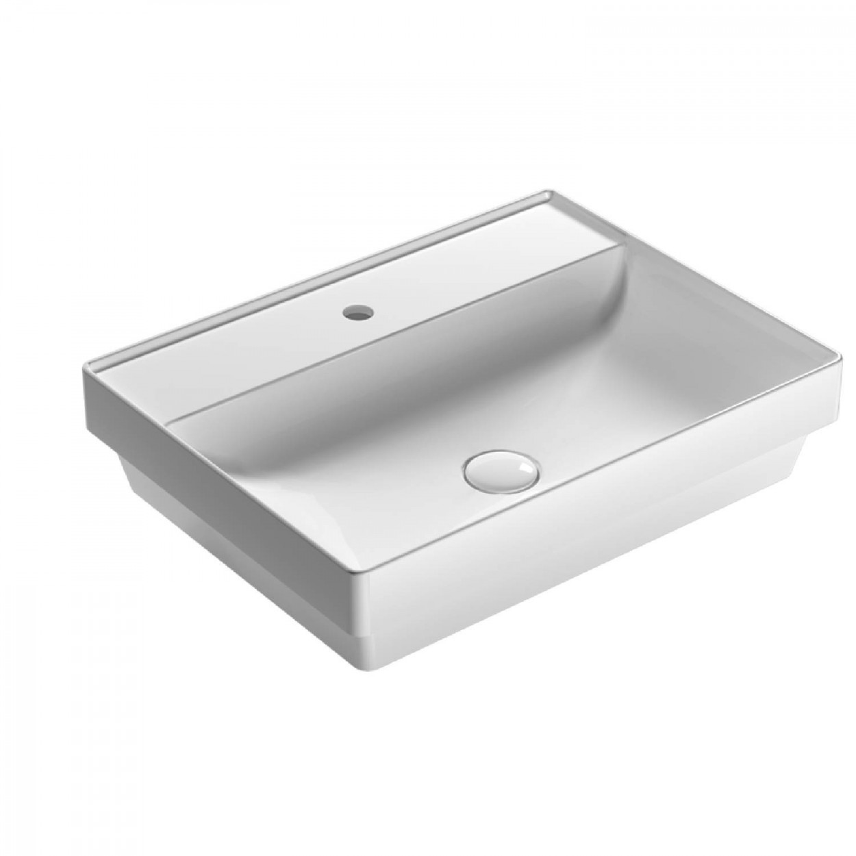 Lavabo da incasso 61x46 cm T-Edge bianco lucido - Globo