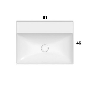 Lavabo da Incasso 61x46 cm T-Edge Bianco Lucido - Globo Design Moderno 2