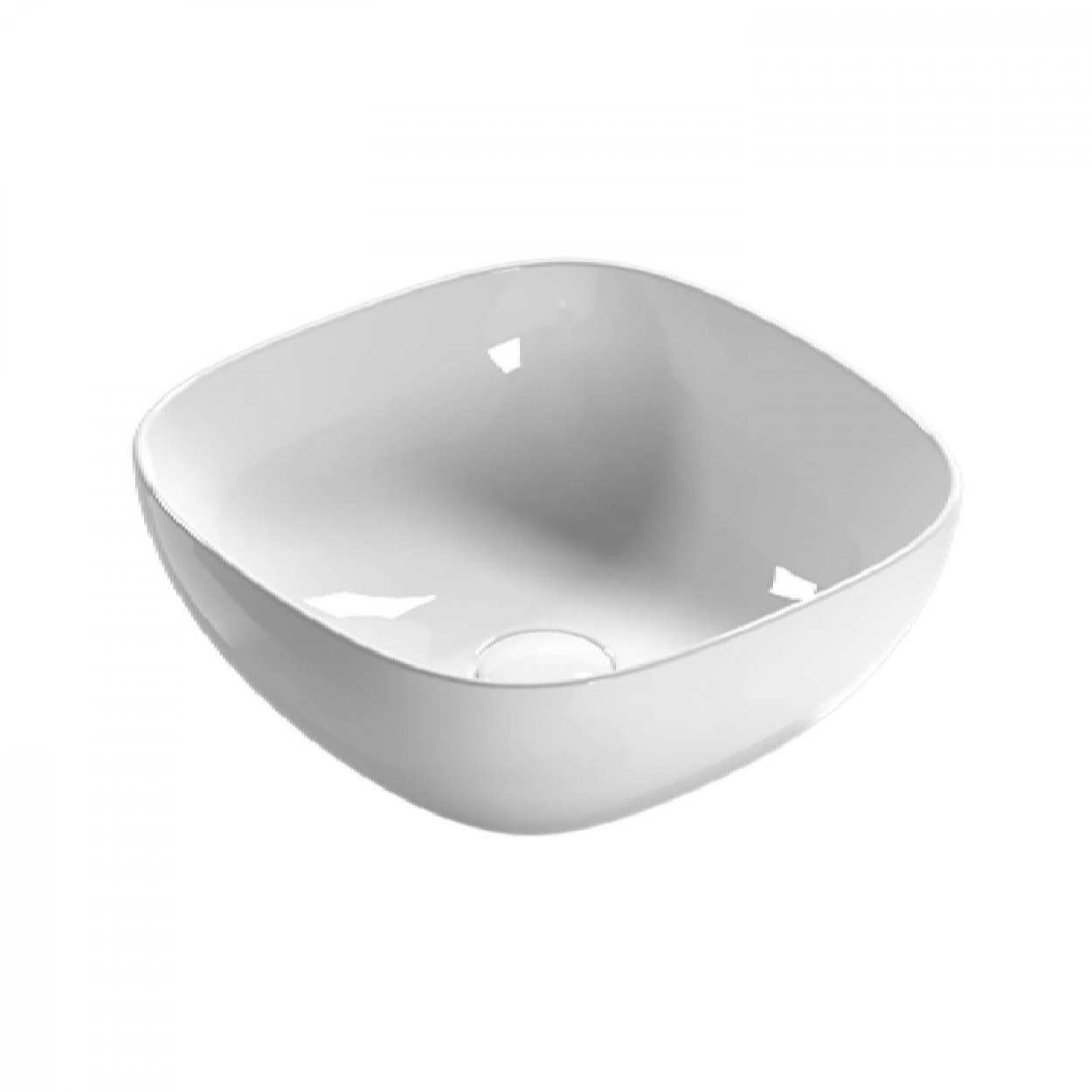 Lavabo da appoggio 38x38 cm T-Edge bianco lucido - Ceramica Globo