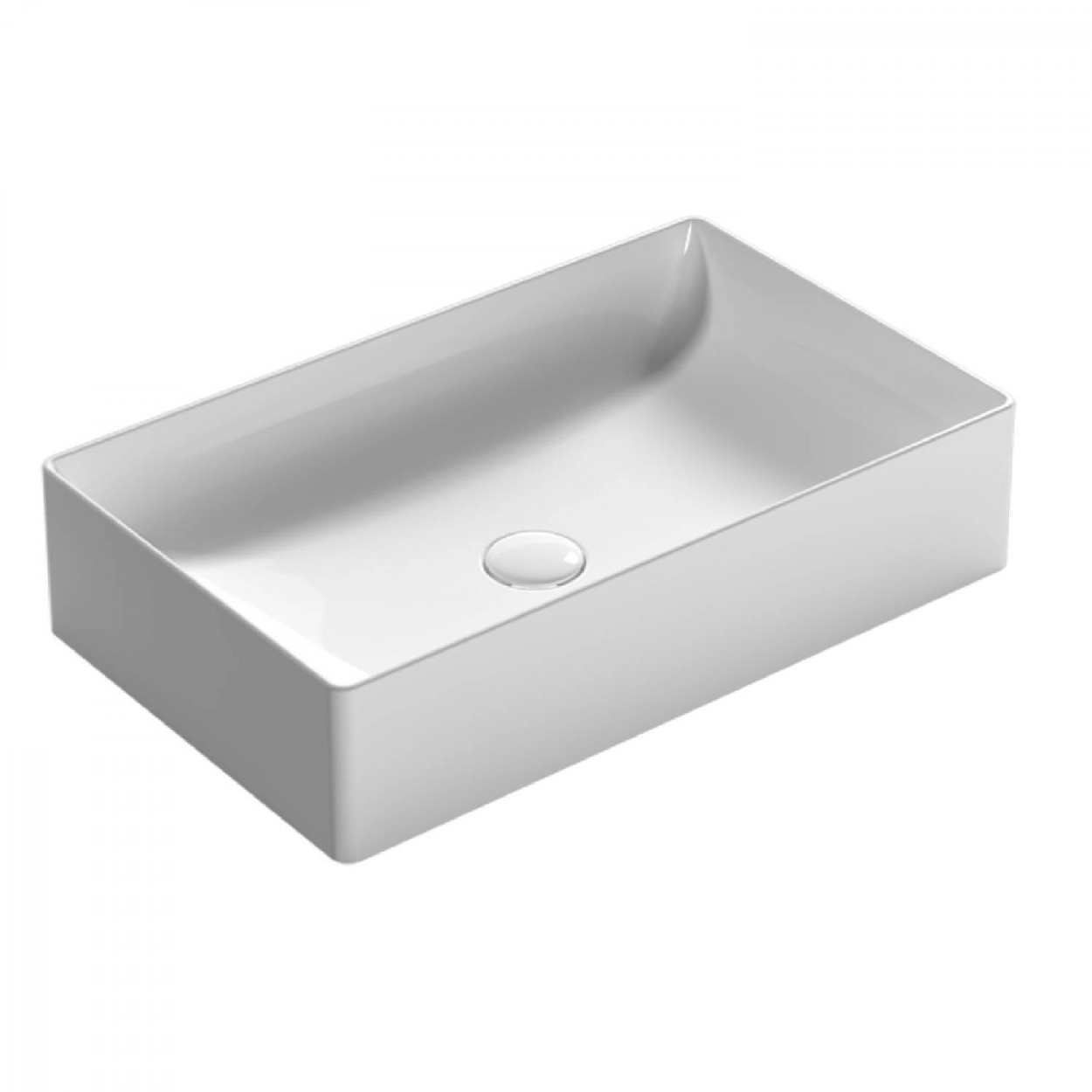 Lavabo da appoggio/sospeso 61x37 cm T-Edge bianco lucido - Globo