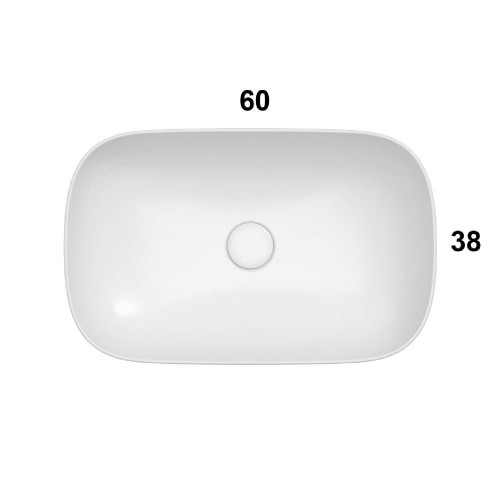 Lavabo da Appoggio 60x38 cm T-Edge Bianco Lucido - Globo | Eleganza e