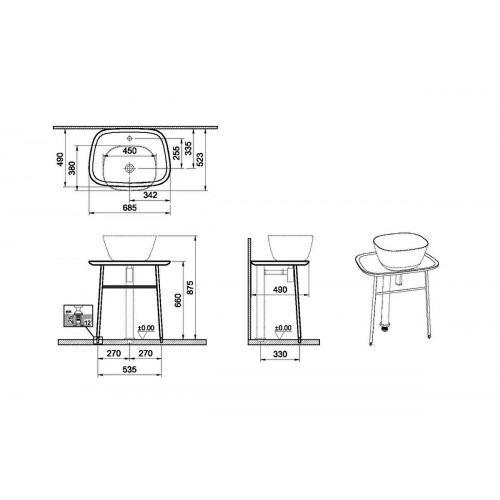 Mobile lavabo basso Plural Free bianco opaco Vitra