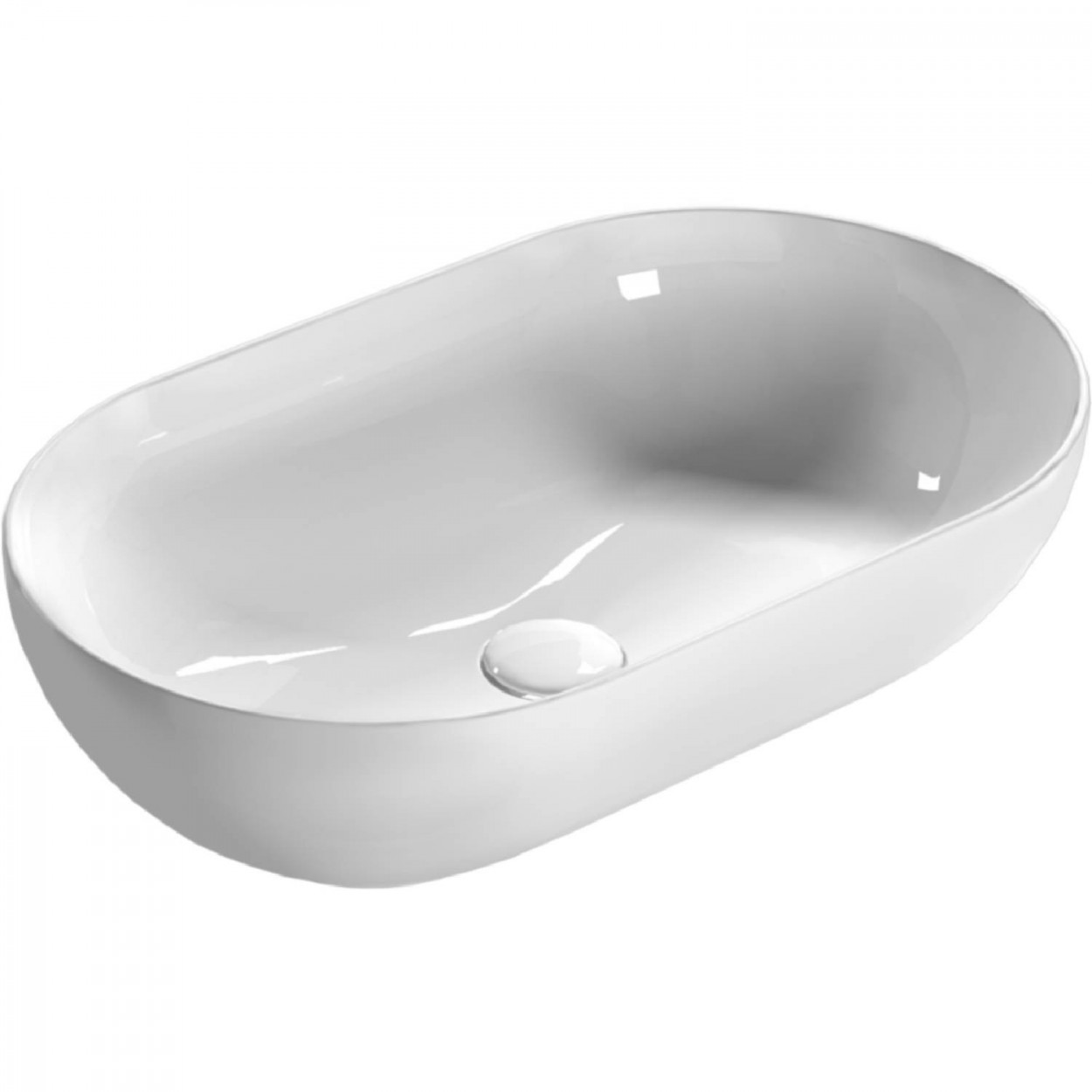 Lavabo da appoggio 60x40 cm T-Edge bianco lucido - Globo