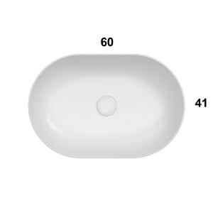 Lavabo da appoggio 60x40 cm T-Edge bianco lucido - Globo | Design 2