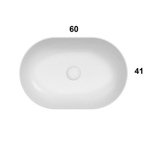 Lavabo da appoggio 60x40 cm T-Edge bianco lucido - Globo | Design