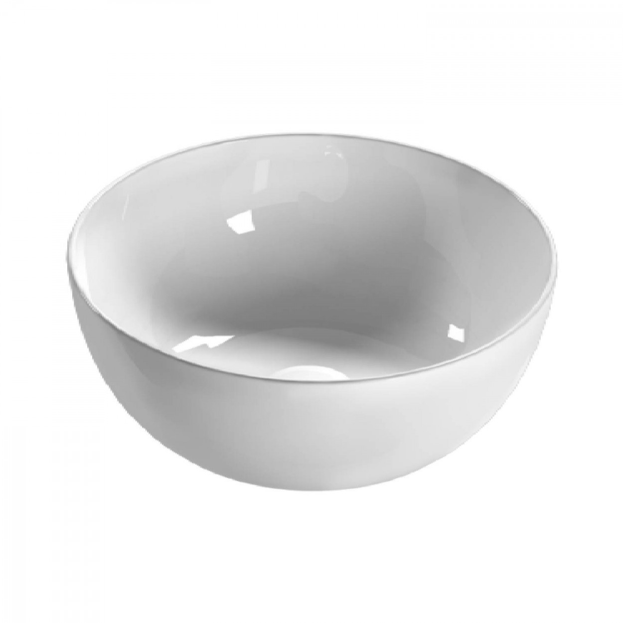 Lavabo tondo da appoggio T-Edge bianco lucido - Globo | Design moderno