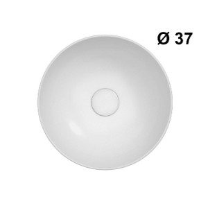 Lavabo tondo da appoggio T-Edge bianco lucido - Globo | Design moderno 2