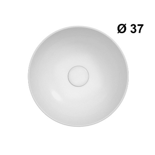 Lavabo tondo da appoggio T-Edge bianco lucido - Globo | Design moderno