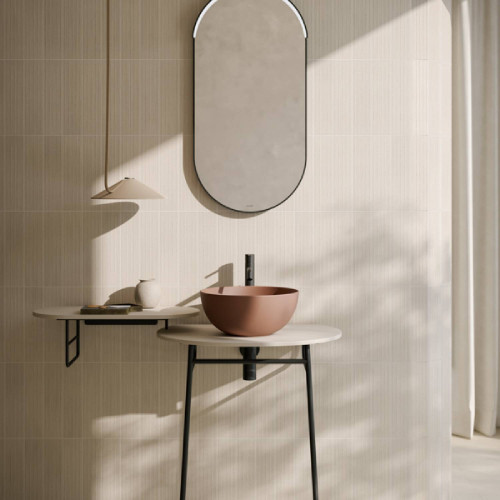 Lavabo tondo da appoggio T-Edge bianco lucido - Globo | Design moderno
