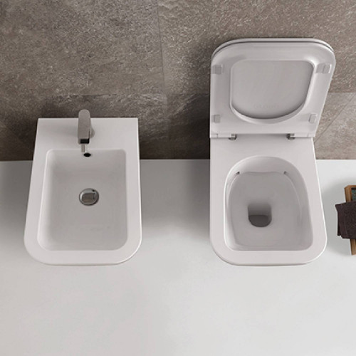 Vaso sospeso senza brida Stone bianco lucido - Ceramica Globo online