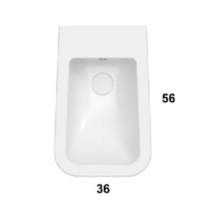 Bidet a terra filo muro 56x36 cm Stone bianco lucido - Globo | Meglioa 2