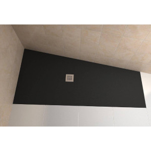 Piatto doccia extrapiano 160x80 cm Silex ardesia nero - Fiora 2