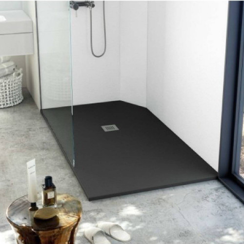 Piatto doccia extrapiano 160x80 cm Silex ardesia nero - Fiora