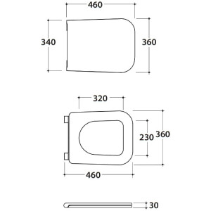 Coprivaso chiusura rallentata 46x36 bianco lucido - Globo 2