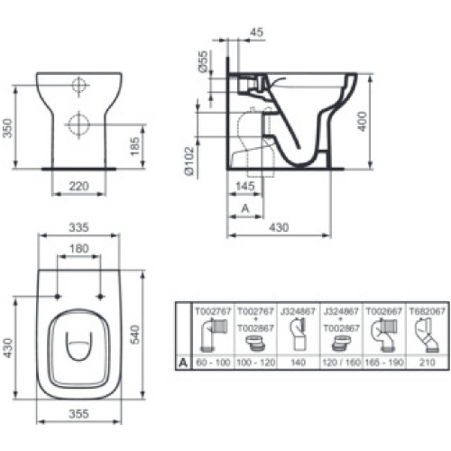 Vaso filo muro Rimless I Life A bianco lucido - Ideal Standard online