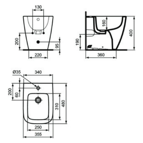 Bidet a terra filo muro I Life S bianco lucido - Ideal Standard | Megl