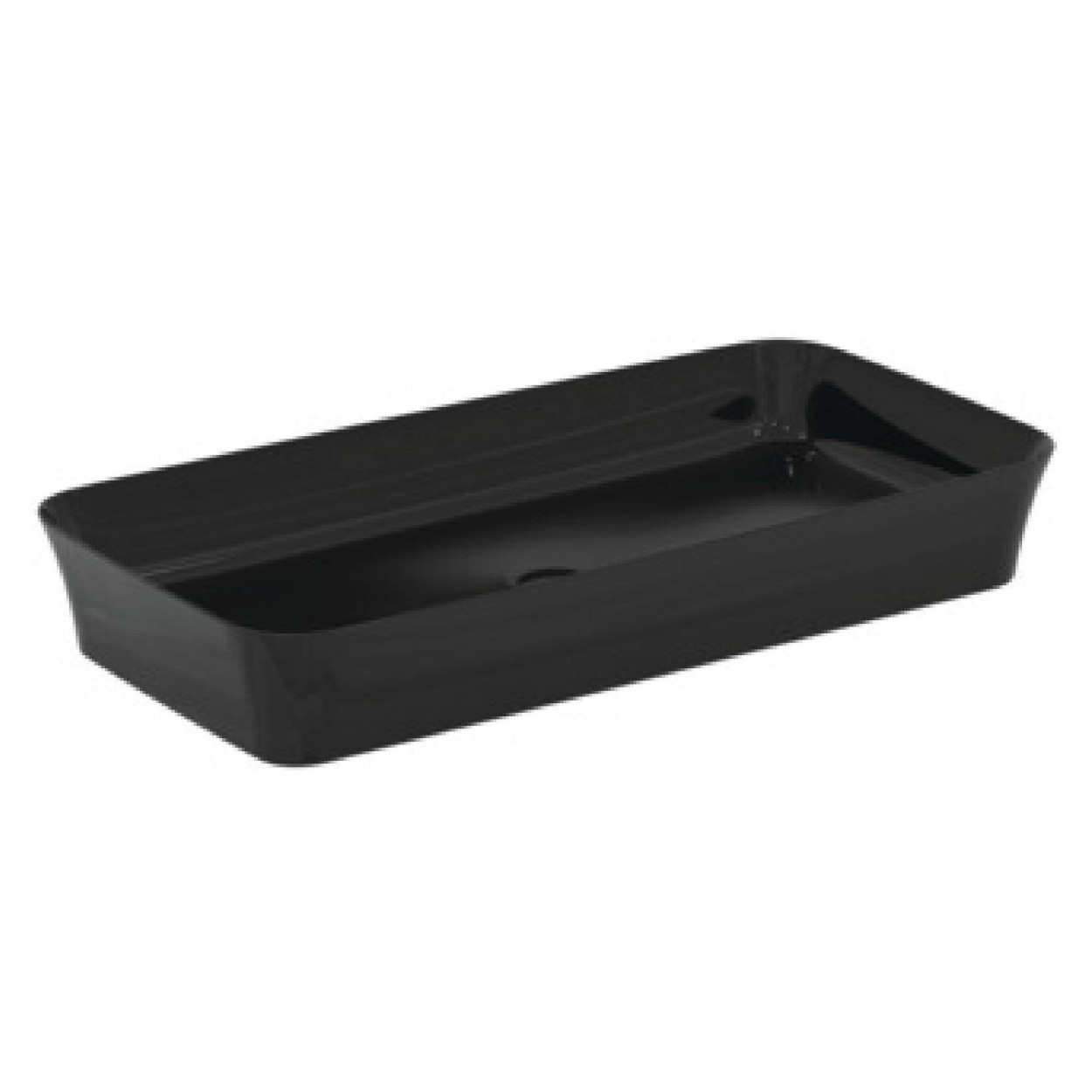 Lavabo ultrasottile rettangolare 80x40 cm da appoggio Ipalyss nero luc