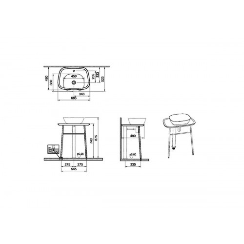 Mobile lavabo alto Plural Free beige Vitra