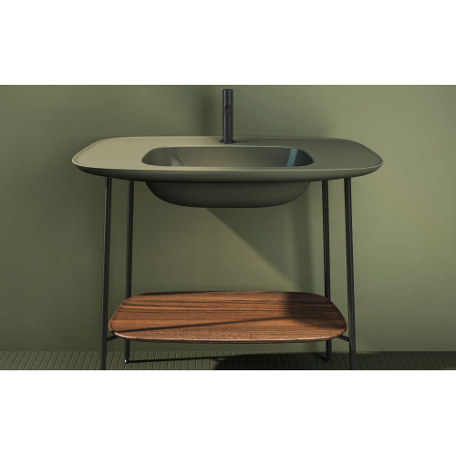 Mobile con lavabo Plural verde muschio opaco Vitra