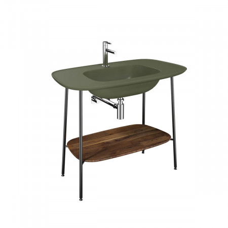 Mobile con lavabo Plural verde muschio opaco Vitra