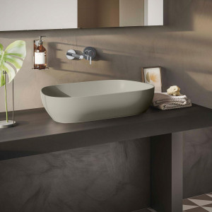 Lavabo da appoggio VitrA Options tortora opaco con VitrAclean 2