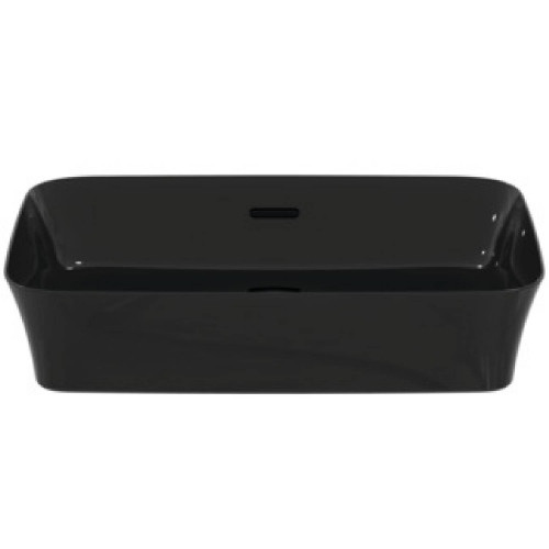 Lavabo ultrasottile 55x38 cm Ipalyss nero lucido da appoggio – Ideal S