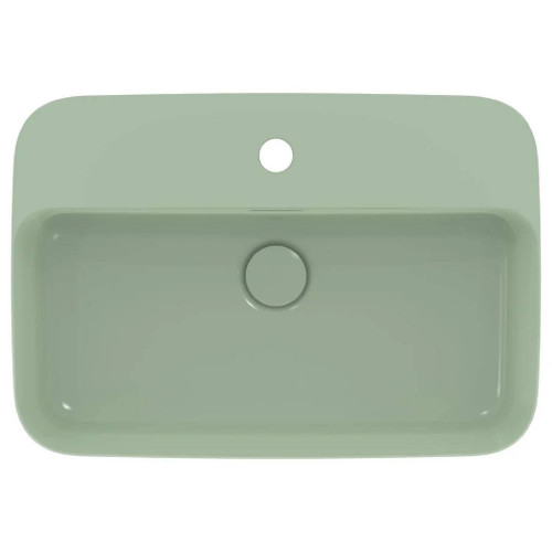 Lavabo ultrasottile rettangolare 55x38 cm da appoggio Ipalyss salvia -