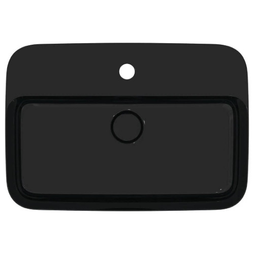 Lavabo ultrasottile rettangolare 55x38 cm Ipalyss nero lucido – Ideal