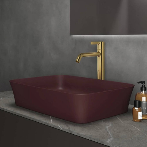 Lavabo ultrasottile 55x38 cm da appoggio Ipalyss melograno – Ideal Sta