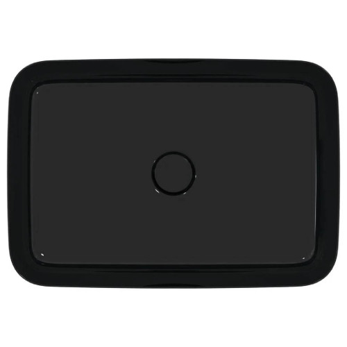 Lavabo ultrasottile rettangolare 55x38 cm da appoggio nero lucido Ipal