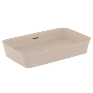 Lavabo ultrasottile 65x40 cm da appoggio con troppopieno Ipalyss vison