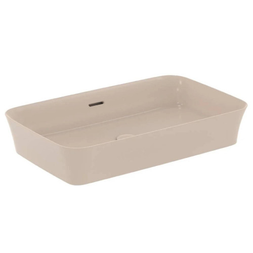 Lavabo ultrasottile 65x40 cm da appoggio con troppopieno Ipalyss vison