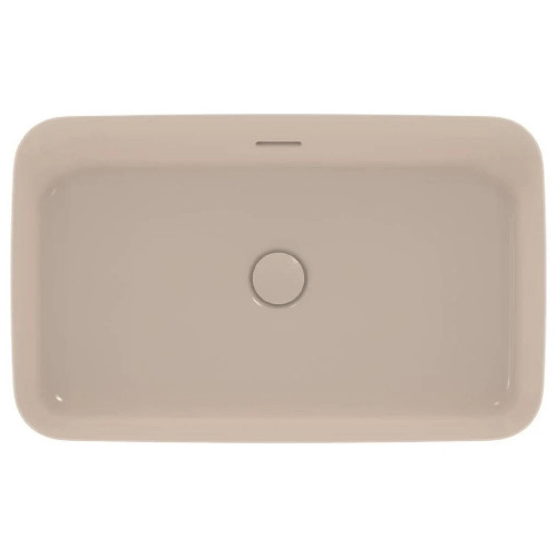 Lavabo ultrasottile 65x40 cm da appoggio con troppopieno Ipalyss vison