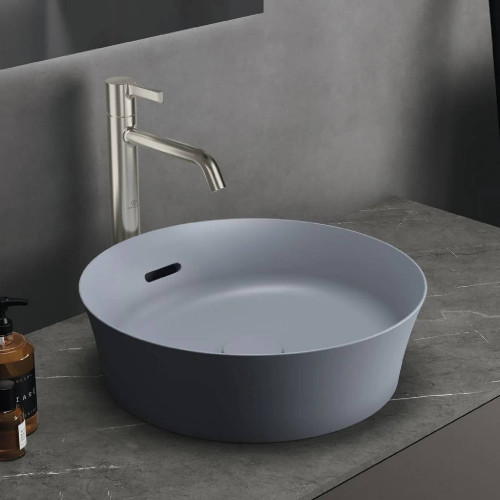 Lavabo ultrasottile rotondo 40x40 cm da appoggio Ipalyss polvere - Ide