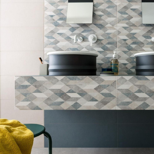 Chalk Grey Decoro Origami 25x76 cm - Eleganza e Design | Marazzi