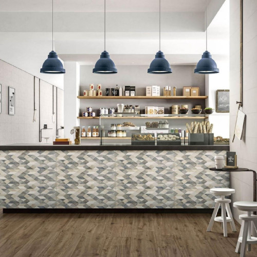 Chalk Grey Decoro Origami 25x76 cm - Eleganza e Design | Marazzi