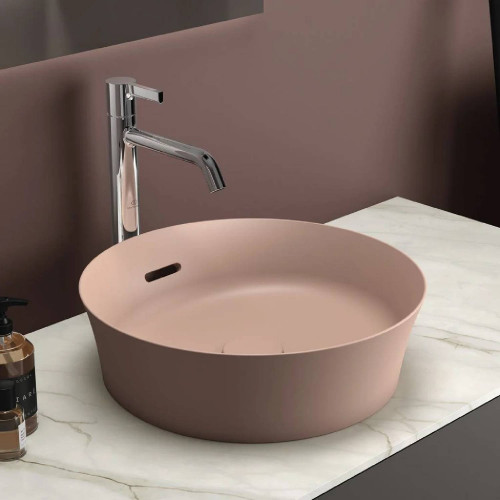 Lavabo ultrasottile rotondo 40x40 cm Ipalyss rosa pallido - Ideal Stan
