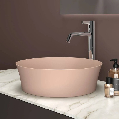 Lavabo tondo ultrasottile 40x40 cm rosa pallido Ipalyss – Ideal Standa