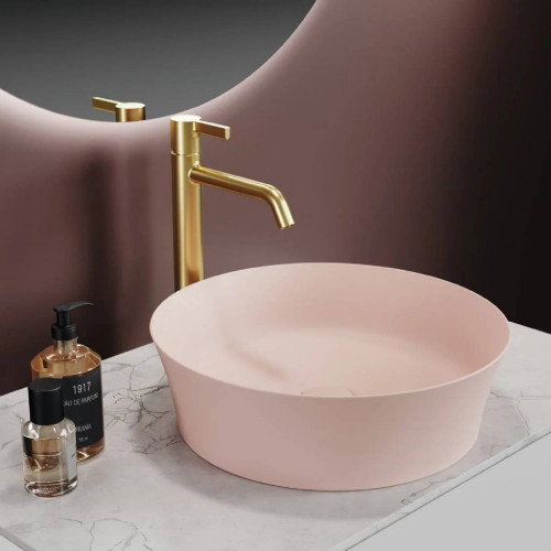Lavabo tondo ultrasottile 40x40 cm rosa pallido Ipalyss – Ideal Standa