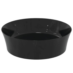 Lavabo ultrasottile tondo 40x40 cm da appoggio Ipalyss nero lucido